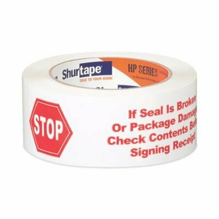 SHURTAPE HP 240 Packing Tape, 1.88in x 109.36 yds, White with Red Print, 36/Carton, PK36 124152